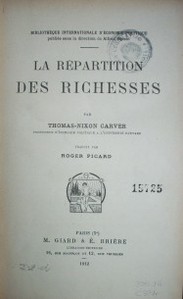 La répartition des richesses