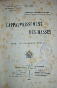 L'appauvrissement des masses : essai de critique sociale