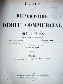 Répertoire de droit commercial et des sociétés