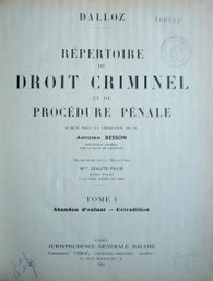 Répertoire de droit criminel et de procédure pénale
