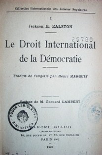 Le droit international de la démocratie