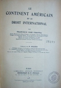 Le continent américain et le droit international