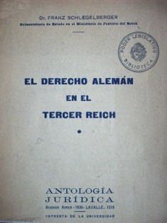 El derecho alemán en el Tercer Reich