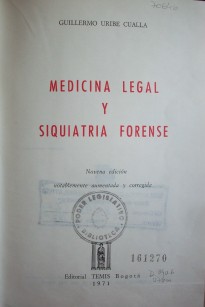 Medicina legal y psiquiatría forense