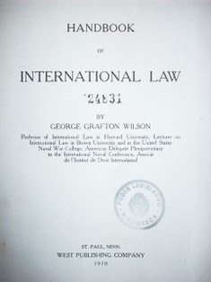 Handbook of International law