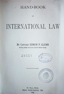 Handbook of International law