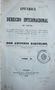Apéndice al Derecho Internacioinal de España