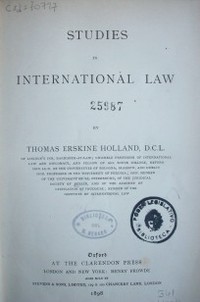 Studies in international law