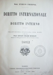 Diritto internazionale e diritto interno