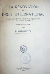 La rénovation du droit international