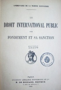 Droit international public son fondement et sa sanction
