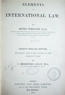 Elements of international law
