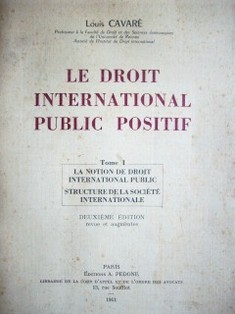 Le droit international public positif