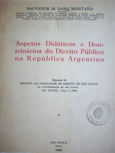 Aspetos didáticos e doutrinários do direito público na República Argentina