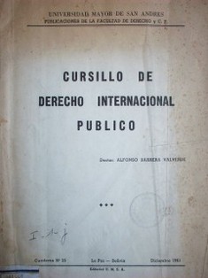 Cursillo de derecho internacional público