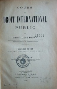 Cours de Droit International Public