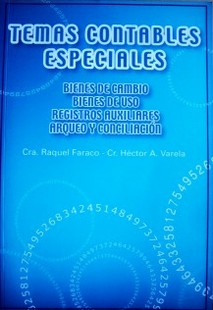 Temas contables especiales : [bienes de cambio, bienes de uso, registros auxiliares, arqueo y conciliación]