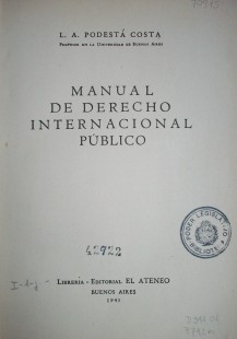 Manual de Derecho Internacional Público