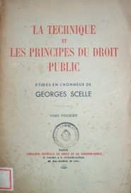 La technique et les principes du droit public