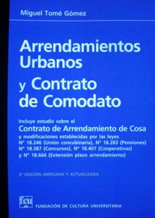 Arrendamientos urbanos y contrato de comodato