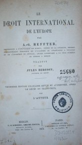 Le droit international de l'Europe