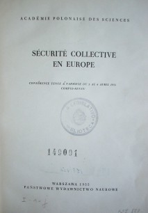 Sécurité collective en Europe