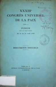 Congrès Universel de la Paix (33º)