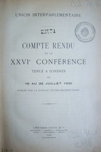 Compte rendu de la 27º Conférence tenue a Londres