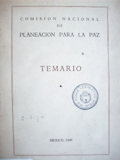 Comisión Nacional de Planeación para la Paz : temario