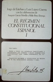 El régimen constitucional español