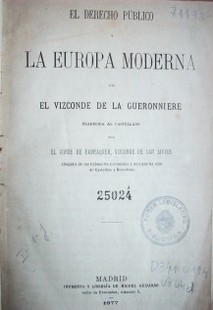 El Derecho Público y la Europa Moderna