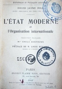 L' état moderne et l'organisation internationale