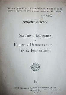 Seguridad económica y Régimen Democrático en la Post-guerra