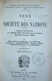 Vers la Société des Nations