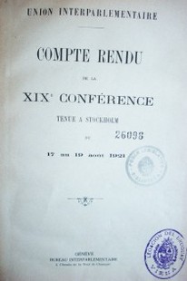 Compte rendu de la XIX Conférence