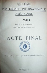 Septième conférence internationale américaine : acte final