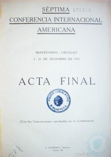 Séptima Conferencia Internacional Americana : acta final