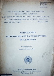 Antecedentes relacionados con la convocatoria de la reunión