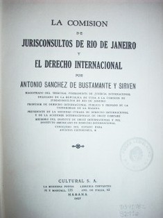 La comisión de jurisconsultos de Río de Janeiro y el derecho internacional