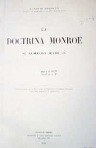 La Doctrina Monroe : su evolución histórica
