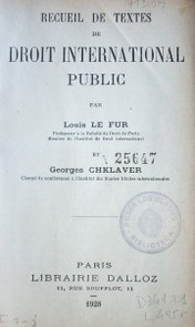 Recueil de textes de Droit International Public
