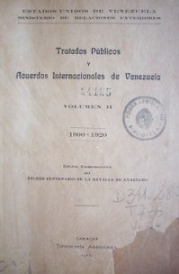 Tratados públicos y acuerdos internacionales de Venezuela