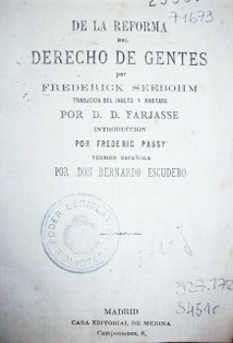 De la Reforma del Derecho de Gentes