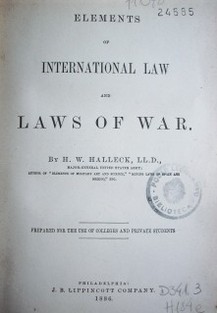 Elements of international law and laws of war