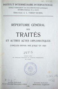 Répertoire Général des Traités et autres actes diplomatiques