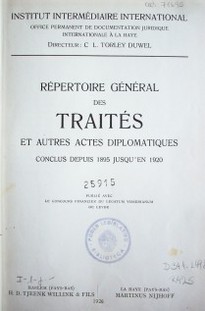 Répertoire Général des Traités et autres actes diplomatiques