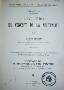 L'evolution du concept de la neutralité