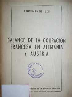 Balance de la ocupación francesa en Alemania y Austria
