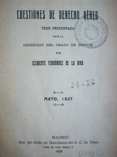 Cuestiones de derecho aéreo