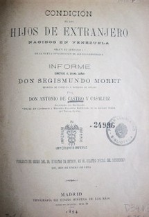 Condición de los hijos de extranjero nacidos en Venezuela